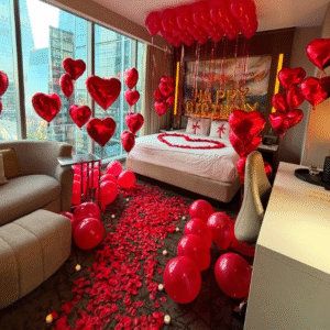 Royal Romantic Room Birthday Surprise – Red Heart Luxe Edition