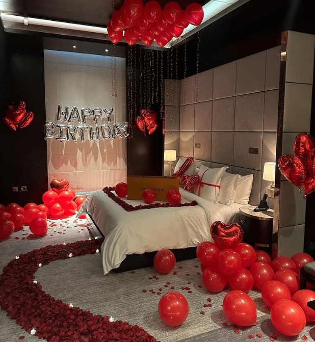 Elite Red Romance Birthday Room Surprise