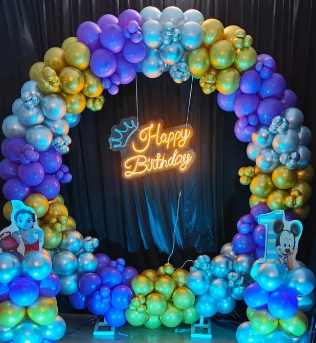 Magical Cartoon Birthday Decor Neon Crown Edition - Image 2