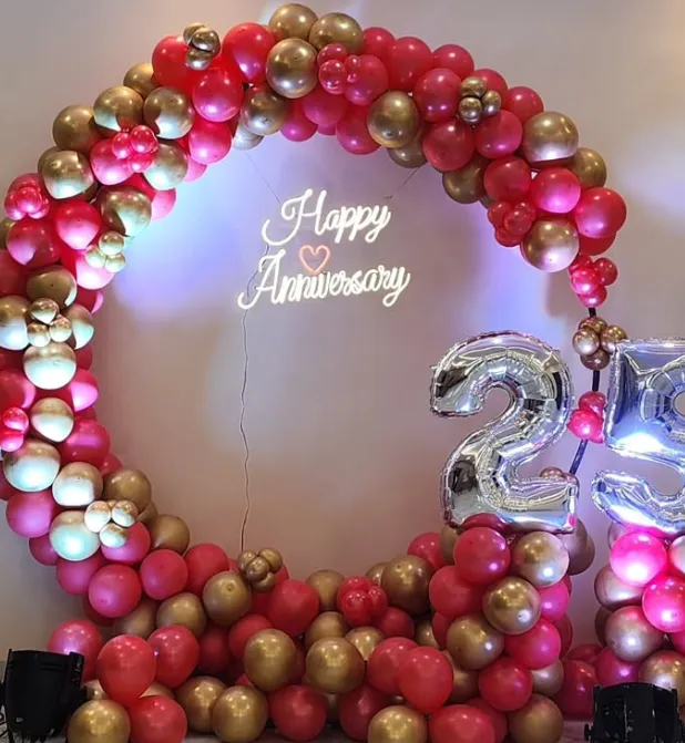 Elegant 25th Anniversary Decor – Red & Gold Luxe Edition - Image 2
