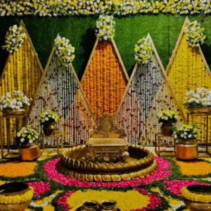 Royal Haldi Floral Stage Decoration