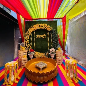 Kanak Pushp Haldi Utsav – Royal Haldi Decoration Setup