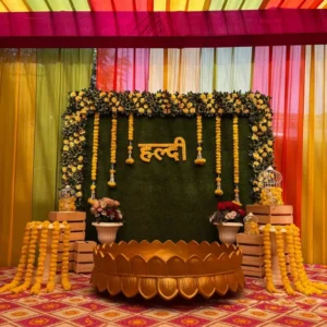 Swarna Haldi Utsav – Luxury Haldi Decoration Setup