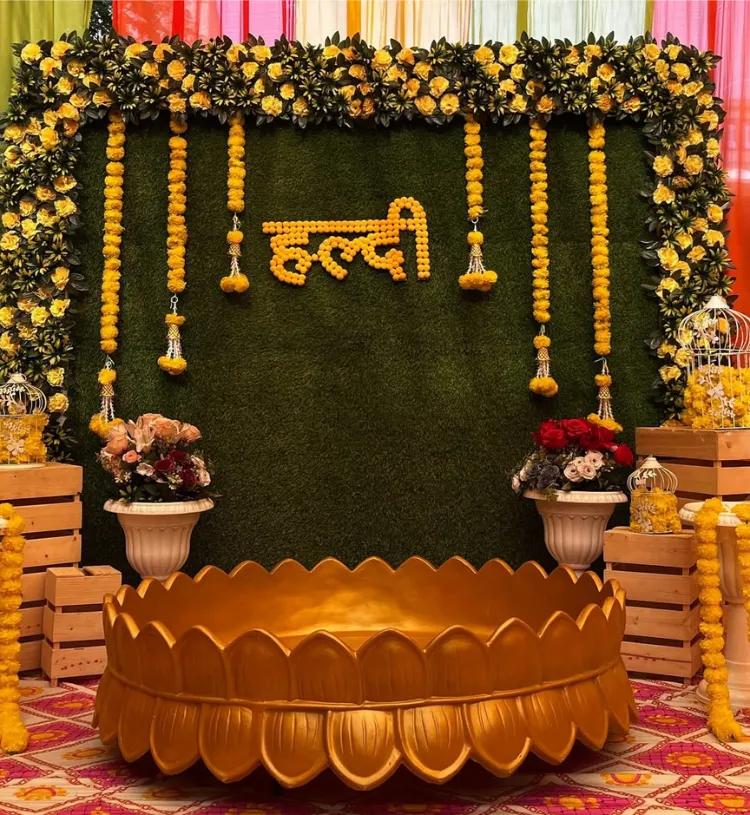 Swarna Haldi Utsav – Luxury Haldi Decoration Setup