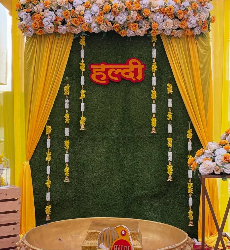 Golden Aura Haldi Pavilion Setup - Image 2