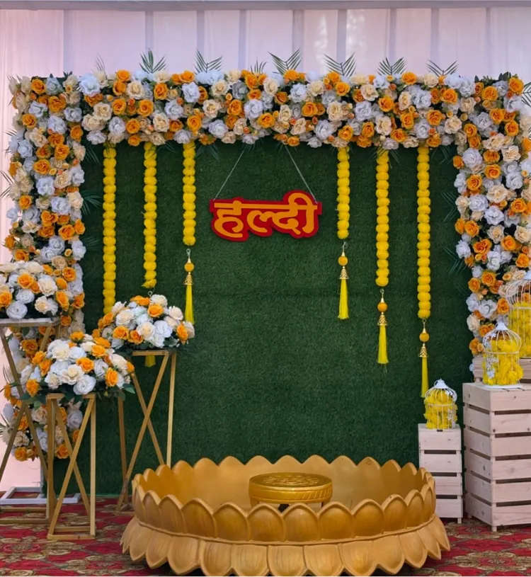 Royal Floral Lotus Theme Haldi Decor - Image 2