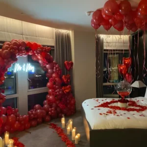 Premium Mr & Mrs Romantic Balloon Ring Room Decoration